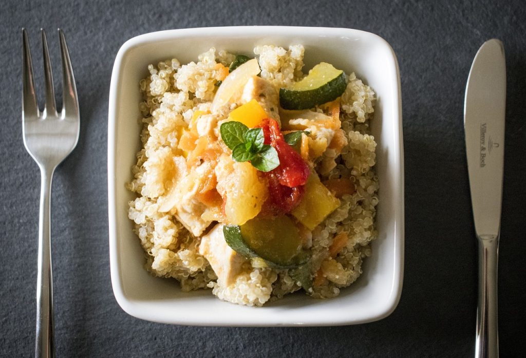 quinoa vegetables covered food 2011771